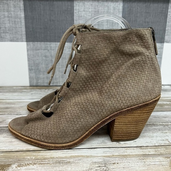 Eileen Fisher Slew Lace Up Peep Toe Bootie - Picture 6 of 13